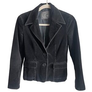 GC‎ Collection Black Corduroy Cropped Blazer Y2K Retro Grunge Academia Women's 2